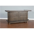 Pemberly Row Wood Home Bar with 4 Shelves and 3 Drawers in Tobacco Leaf