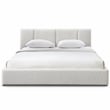 Pemberly Row Upholstered Platform King Bed in Cream Beige Boucle Fabric