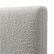 Pemberly Row Upholstered Platform King Bed in Cream Beige Boucle Fabric