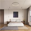 Pemberly Row Upholstered Platform King Bed in Cream Beige Boucle Fabric