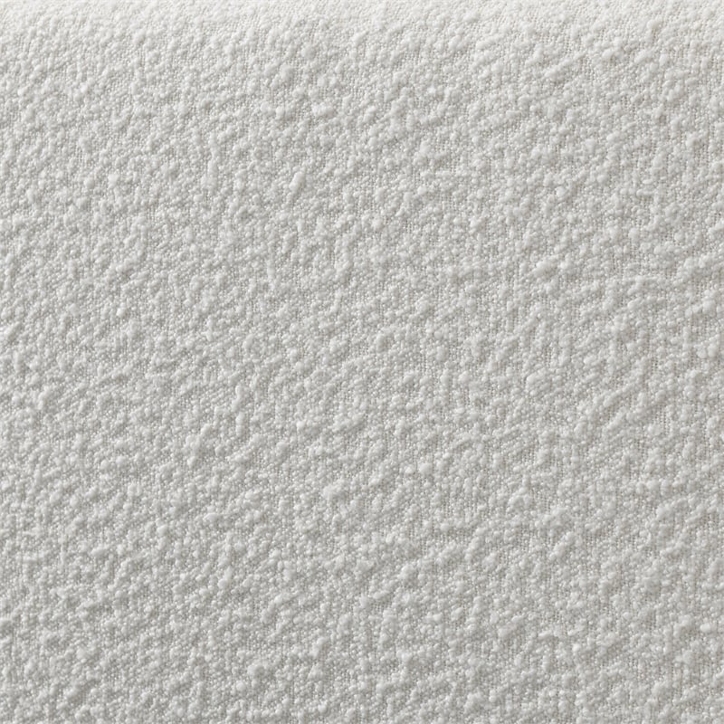 Pemberly Row Upholstered Platform Queen Bed in Cream Beige Boucle Fabric
