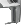 Pemberly Row L Cubicle Desk with Storage in Pure White - Engineered Wood