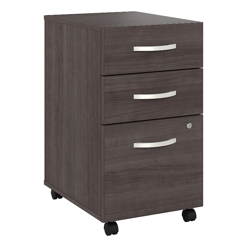 Pemberly Row 3 Drawer Mobile File Cabinet in Storm Gray - Engineered Wood