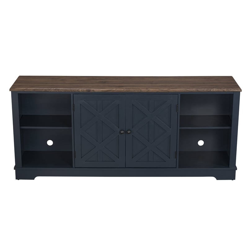 Pemberly Row 70 in. TV Stand Media Console for TV up to 75 in. - Navy Blue