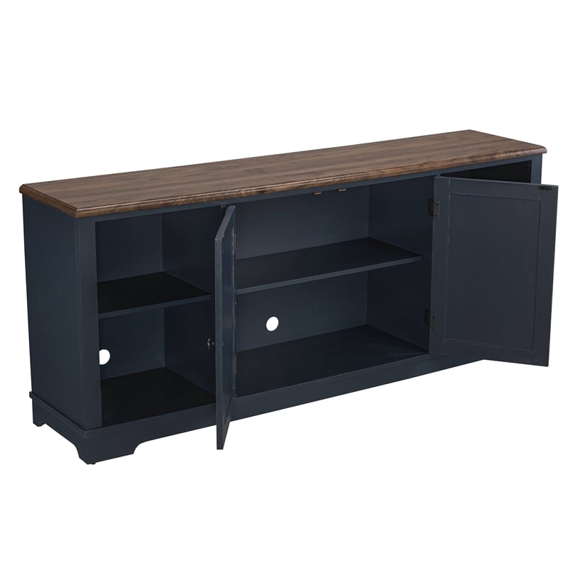 Pemberly Row 70 in. TV Stand Media Console for TV up to 75 in. - Navy Blue