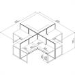 Pemberly Row 60W 4 Person L Desk with 45H Panels in White - Engineered Wood