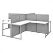 Pemberly Row 60W 4 Person L Desk with 45H Panels in White - Engineered Wood