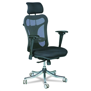 Pemberly Row Plastic Ergo Ex Ergonomic Executive Chair with Casters in Black