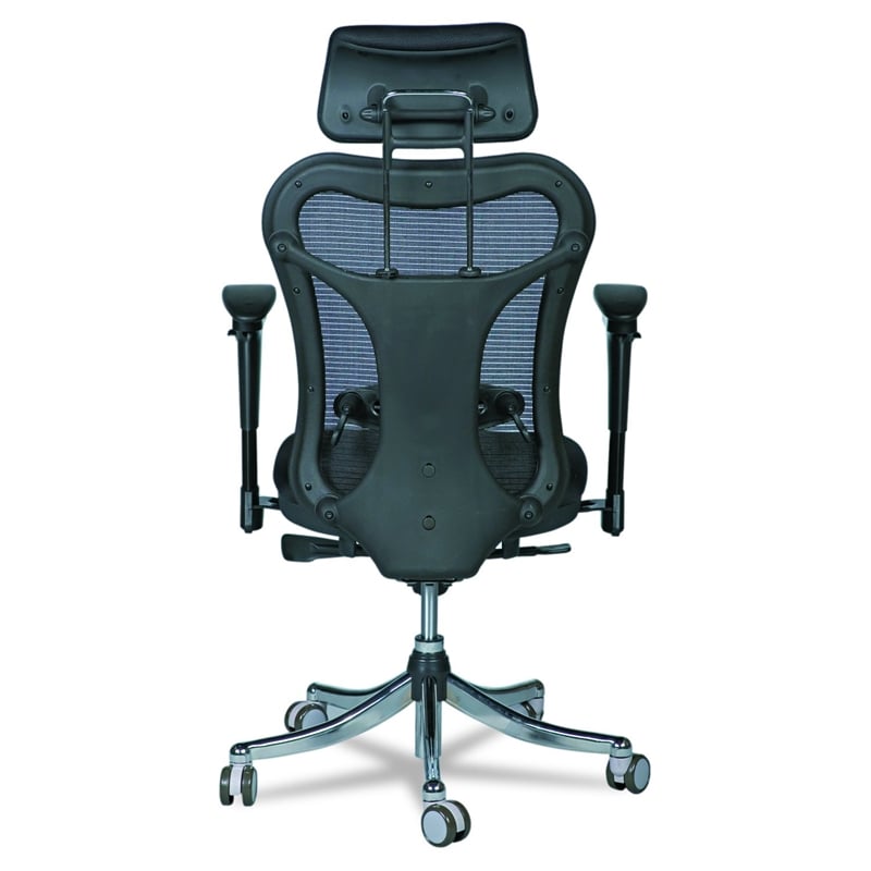 Pemberly Row Plastic Ergo Ex Ergonomic Executive Chair with Casters in Black