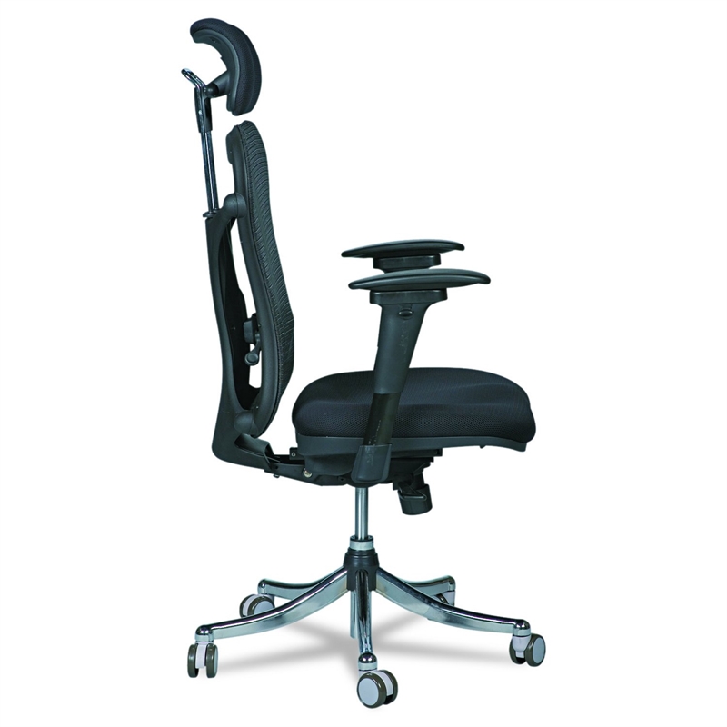 Pemberly Row Plastic Ergo Ex Ergonomic Executive Chair with Casters in Black