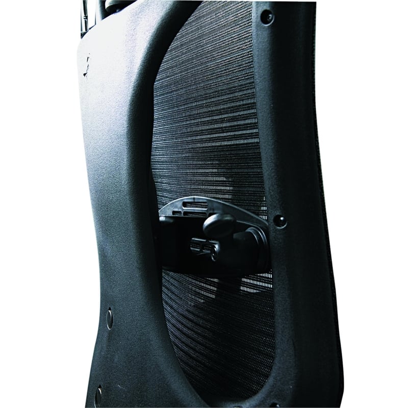 Pemberly Row Plastic Ergo Ex Ergonomic Executive Chair with Casters in Black