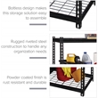 Pemberly Row Riveted Metal Wire Deck Shelving 4-Shelf Unit 18D x 36W x 60H Black