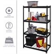 Pemberly Row Riveted Metal Wire Deck Shelving 4-Shelf Unit 18D x 36W x 60H Black