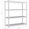 Pemberly Row Riveted Metal Wire Deck Shelving 4-Shelf Unit 18D x 36W x 60H Black