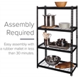 Pemberly Row Riveted Metal Wire Deck Shelving 4-Shelf Unit 18D x 36W x 60H Black