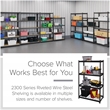 Pemberly Row Riveted Metal Wire Deck Shelving 4-Shelf Unit 18D x 36W x 60H Black