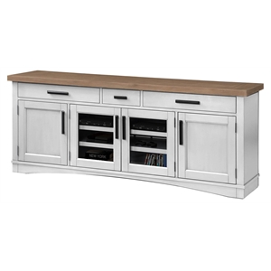 Pemberly Row 76&quot Traditional Wood TV Console in White Finish