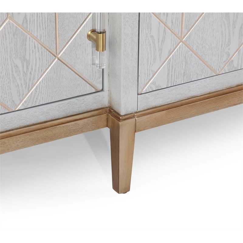 Pemberly Row Modern Wood 4-Door Server in Soft Graphite Gray