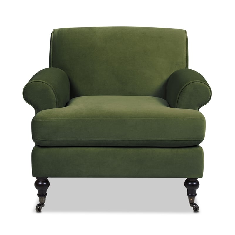 Pemberly Row Contemporary Solid Hardwood Chair in Olive Green
