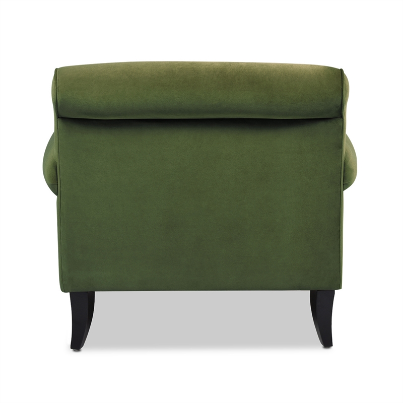 Pemberly Row Contemporary Solid Hardwood Chair in Olive Green