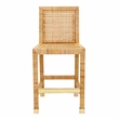 Pemberly Row Contemporary Natural Rattan Veneer Counter Stool