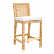 Pemberly Row Contemporary Natural Rattan Veneer Counter Stool