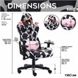 Pemberly Row Modern COW Print Fabric Gaming Chair Black/White