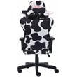 Pemberly Row Modern COW Print Fabric Gaming Chair Black/White