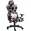 Pemberly Row Modern COW Print Fabric Gaming Chair Black/White