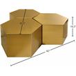 Pemberly Row Modern Brushed Gold 3 Piece Modular Coffee Table