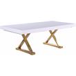 Pemberly Row White Lacquer Top Extendable 2 Leaf Dining Table