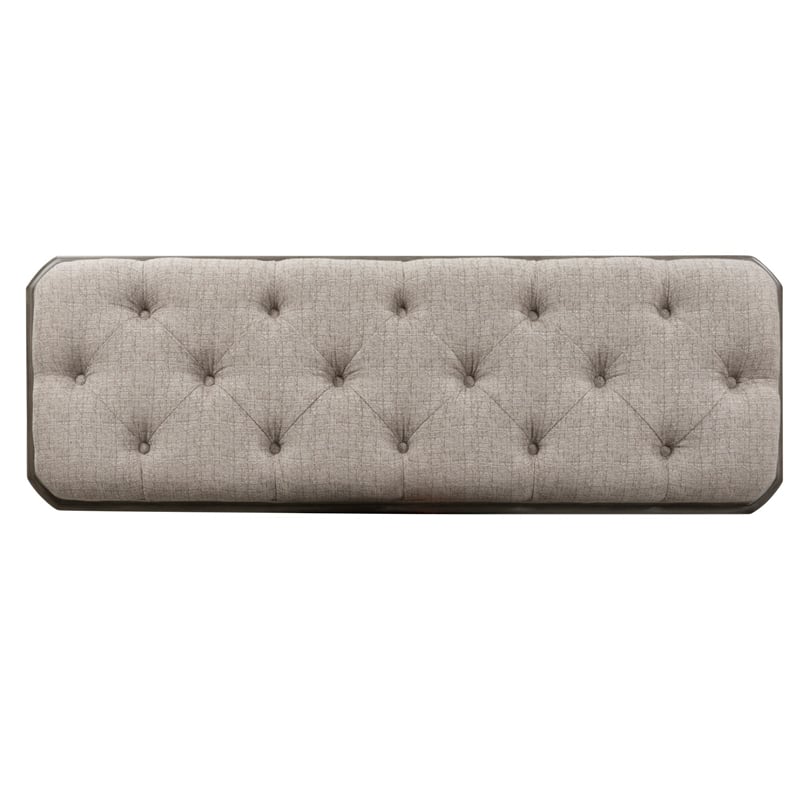 Pemberly Row Contemporary Upholstered Manor Bed Bench in White