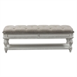 Pemberly Row Contemporary Upholstered Manor Bed Bench in White