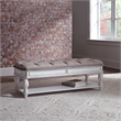 Pemberly Row Contemporary Upholstered Manor Bed Bench in White