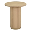 Pemberly Row Contemporary Oak Wood Round Entry Table in Natural