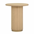 Pemberly Row Contemporary Oak Wood Round Entry Table in Natural