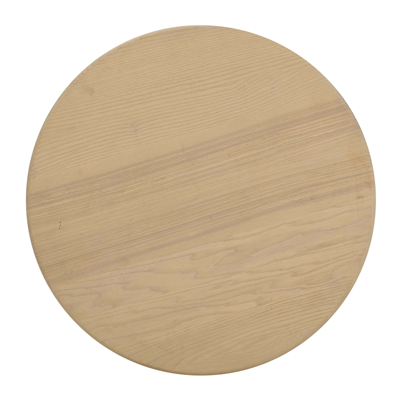 Pemberly Row Contemporary Oak Wood Round Entry Table in Natural