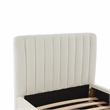 Pemberly Row Contemporary Cream Velvet Trundle Bed in Twin Size