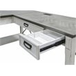 Pemberly Row Contemporary Wood L-Shaped Desk in Weathered White