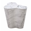 Pemberly Row Contemporary Marble Tall Side Table in White Finish