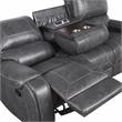 Pemberly Row Contemporary Gray Faux Leather Manual Recliner Sofa