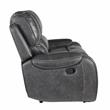 Pemberly Row Contemporary Gray Faux Leather Manual Recliner Sofa