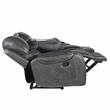 Pemberly Row Contemporary Gray Faux Leather Manual Recliner Sofa