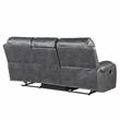 Pemberly Row Contemporary Gray Faux Leather Manual Recliner Sofa