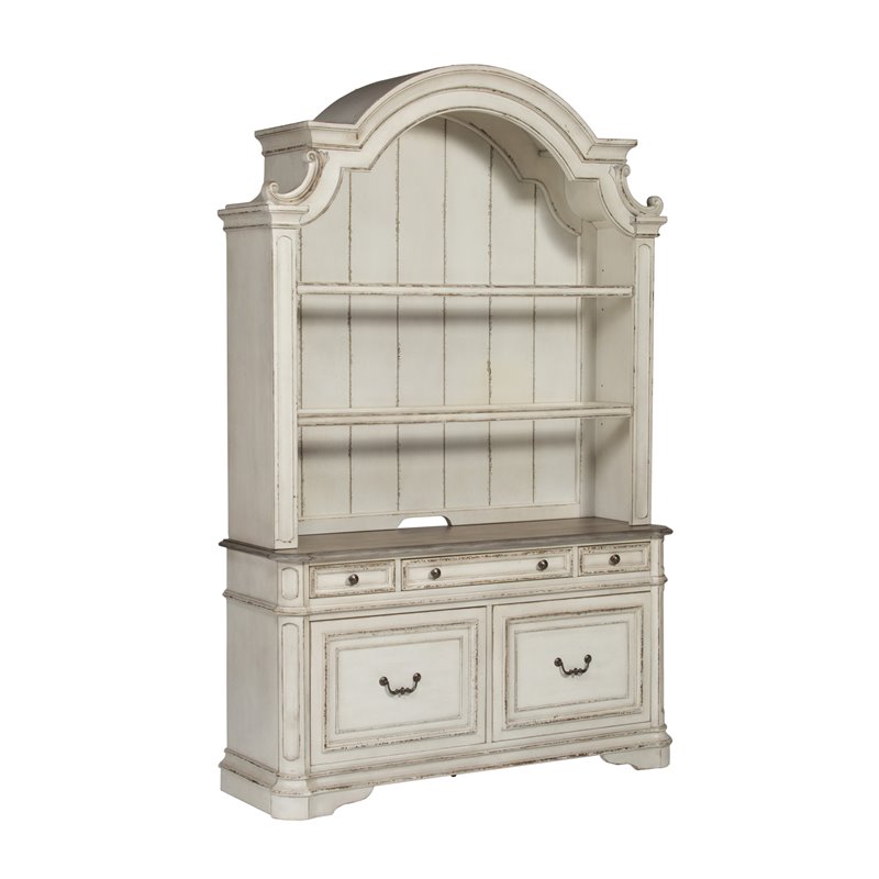 Pemberly Row French Dovetail Drawer Construction Manor Credenza in White