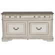 Pemberly Row French Dovetail Drawer Construction Manor Credenza in White