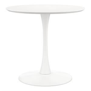 Pemberly Row Contemporary 36&quot Mid-Century Wood Top Dining Table in White
