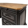 Pemberly Row Double Pedestal Executive Desk Solid Wood Plank Top in Brown