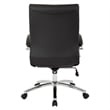 Pemberly Row Executive Mid-Back Chair in Black Faux Leather with Padded Arms