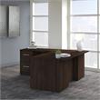 Pemberly Row 72W L Shaped Desk with Drawers in Black Walnut - Engineered Wood